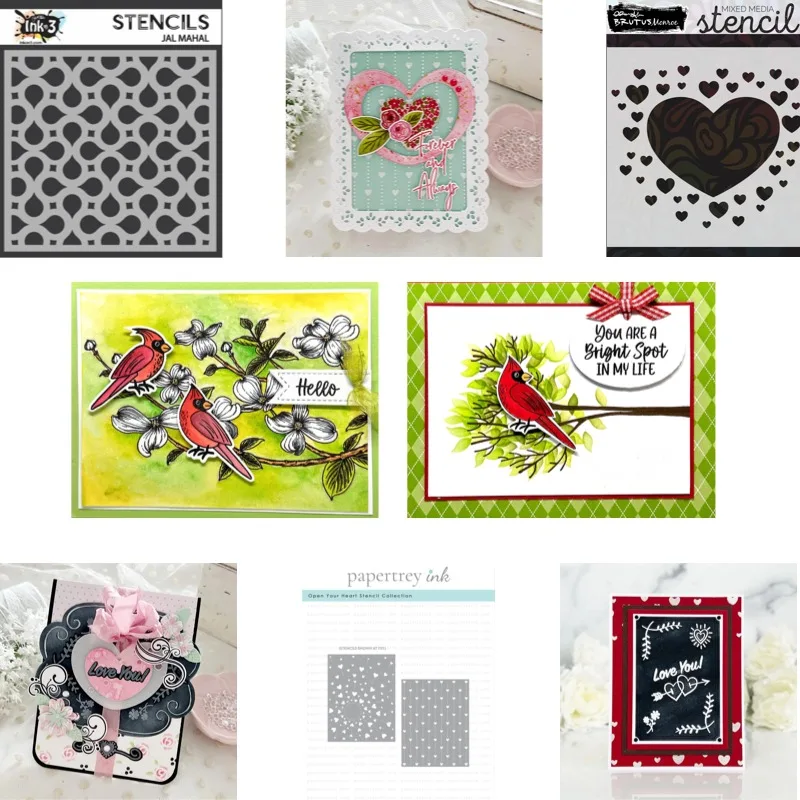 Little Bird Stands on the Branch and Sings Metal Cutting Stencil Scrapbook Diary Decoration Stencil Embossing Template DIY Greet