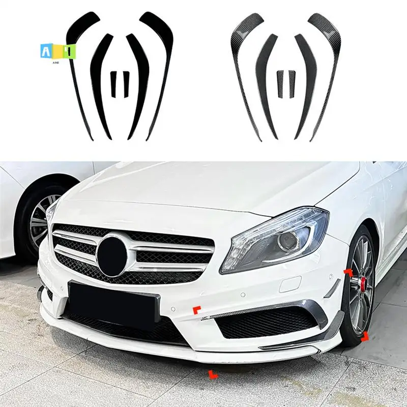 

A04E-Front Bumper Lip Splitter Spoiler Fog Lamp Side Spoiler Cover Trim For Mercedes-Benz A Class W176 AMG 2013-2015