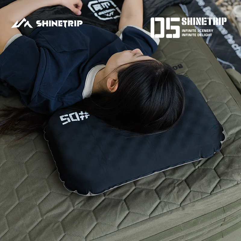 ShineTrip Outdoor Comfort Taktyczna nadmuchiwana poduszka Wysoka elastyczna gąbka Lodowy jedwab Rozszerzona zintegrowana prasa Poduszka kempingowa