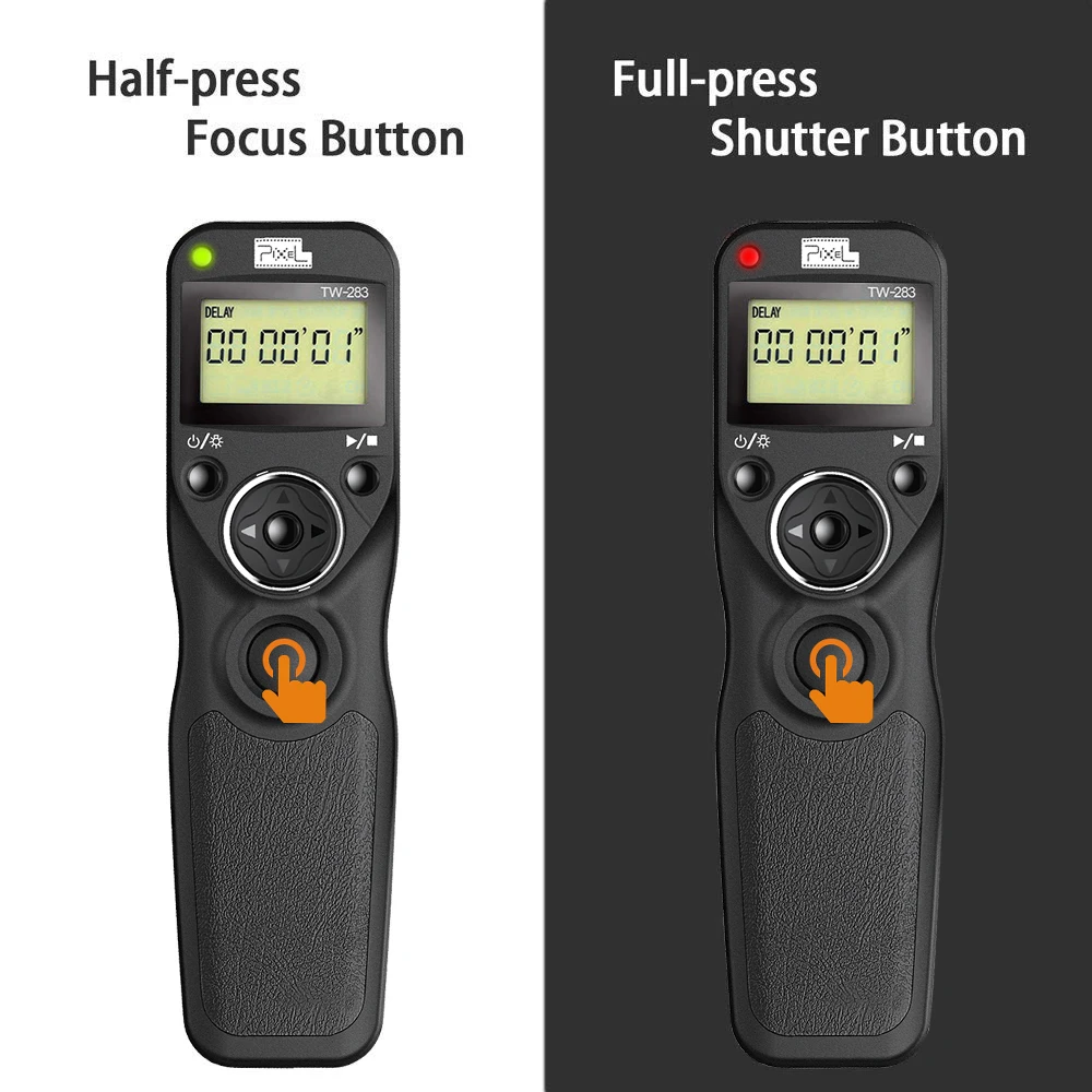 Pixel TW-283 Wireless Timer Remote Control Shutter Release Cable(DC0 DC2 N3 E3 S1 S2 90FJ) For Canon Nikon Sony Camera