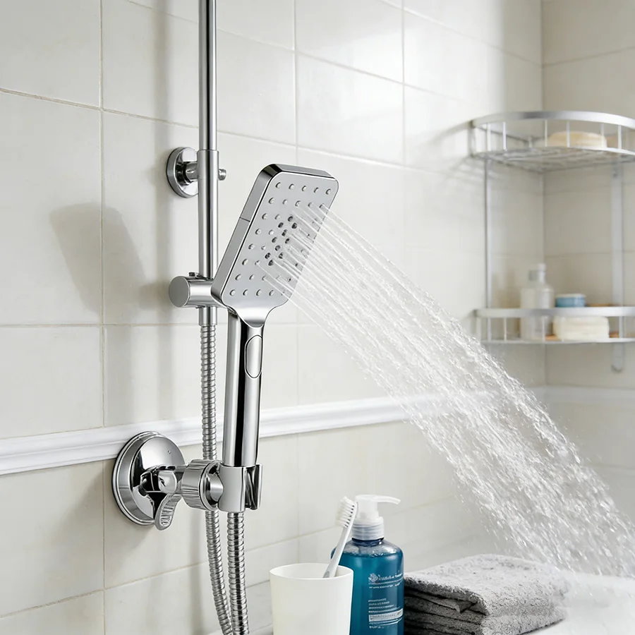 Adjustable Shower Head Holder with Strong Suction Cup, No-Drill Wall Mount Bracket for Bathroom - Image 5
