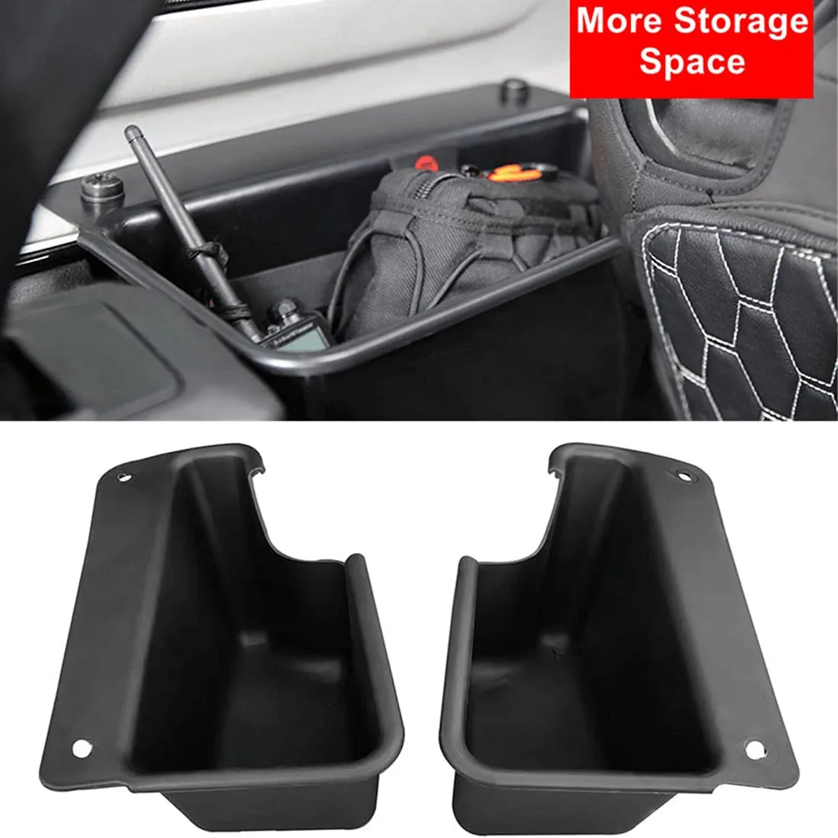 Car Rear Trunk Storage Box for Jeep Wrangler JK JL 2007-2024 Side Cargo Organizer Tray ABS Holder