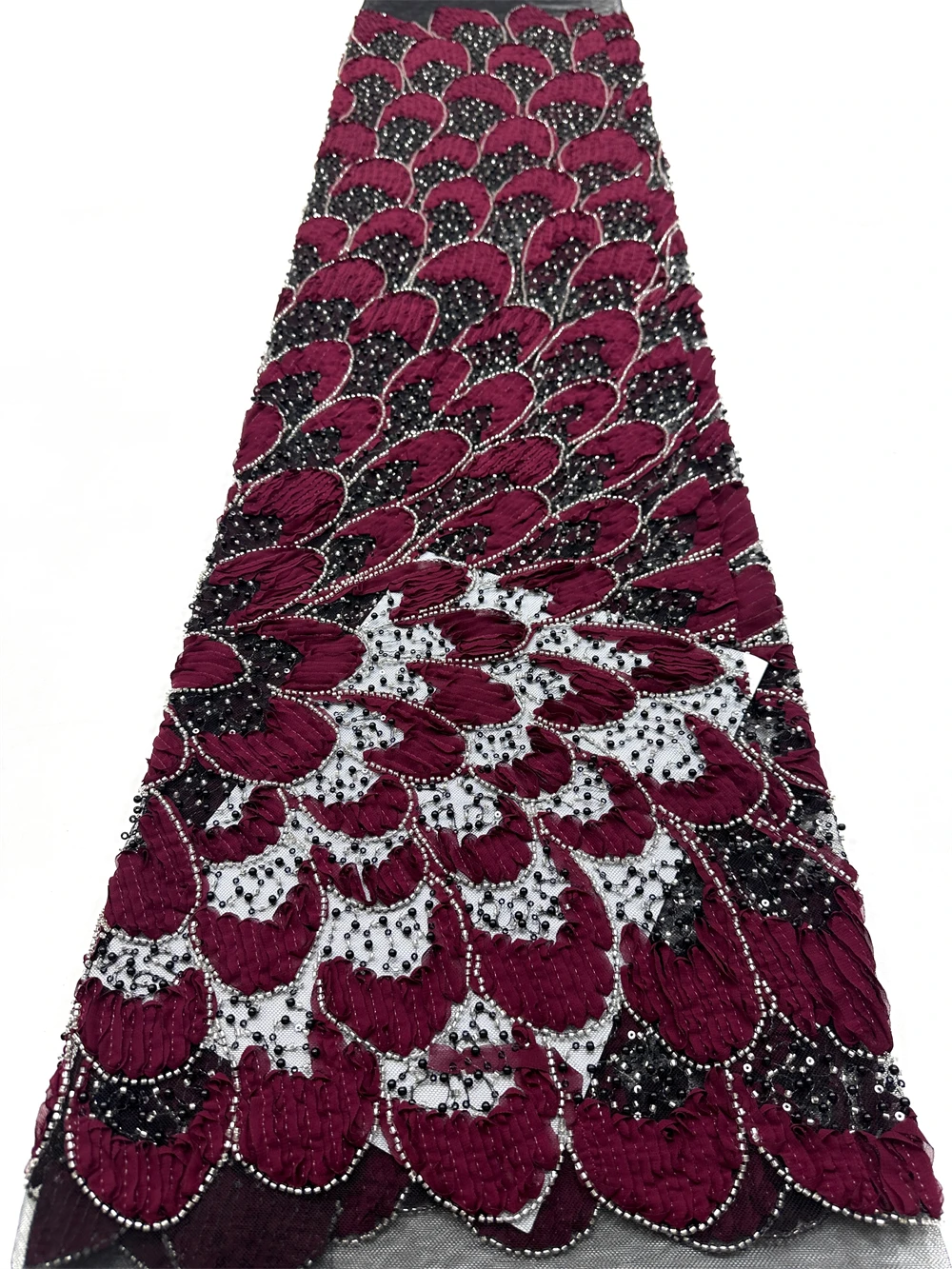 

Nigerian Sequins Lace Fabric 2026 High Quality African Lace French Tulle Sequin Embroidery Lace Fabrics For Party Dress