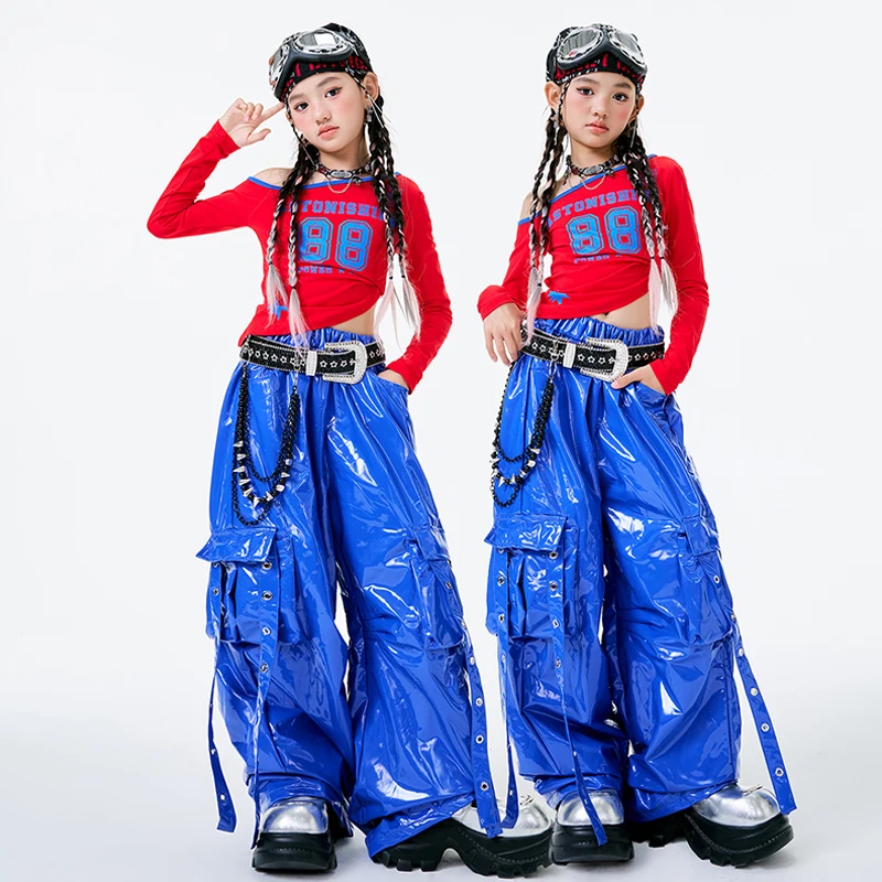 costume-hip-hop-ragazze-jazz-dance-stage-outfit-kpop-show-abbigliamento-pantaloni-blu-lucidi-top-corto-rosso-moda-per-bambini-streetwear-2782
