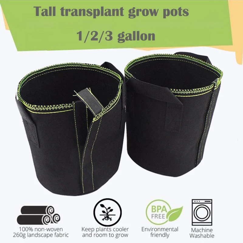 1 2 3 gal Tall Plant Grow Bags Veg Potato Transplanting planting Flower Pots Self-Adhesion Fabric Nursery Supplies Garden Tools