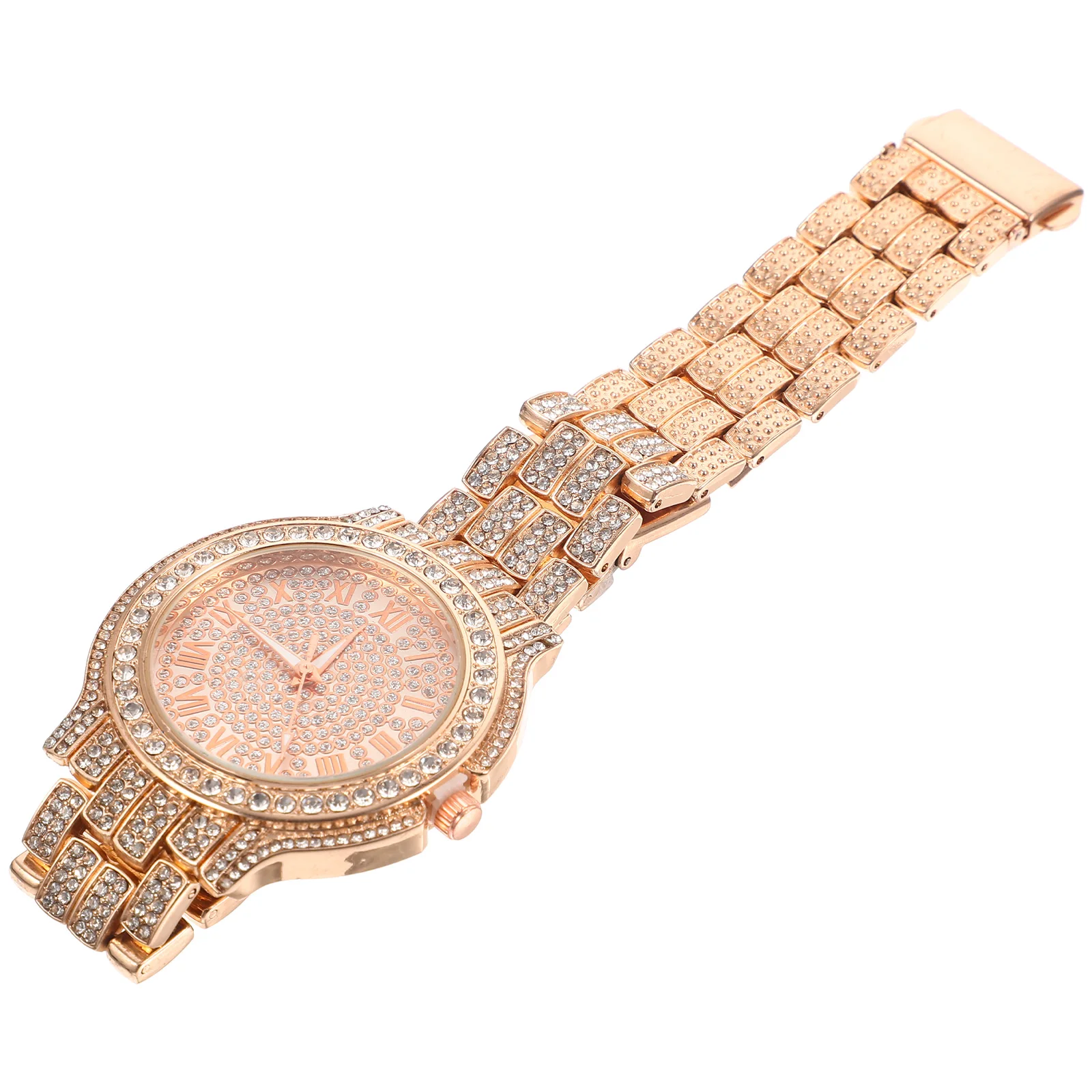 

Rhinestone Ladies Roman Numeral Stylish Wrist Watch For Women Adjustable Belt High Grade Movement Sparkling Accurate Timekeeping