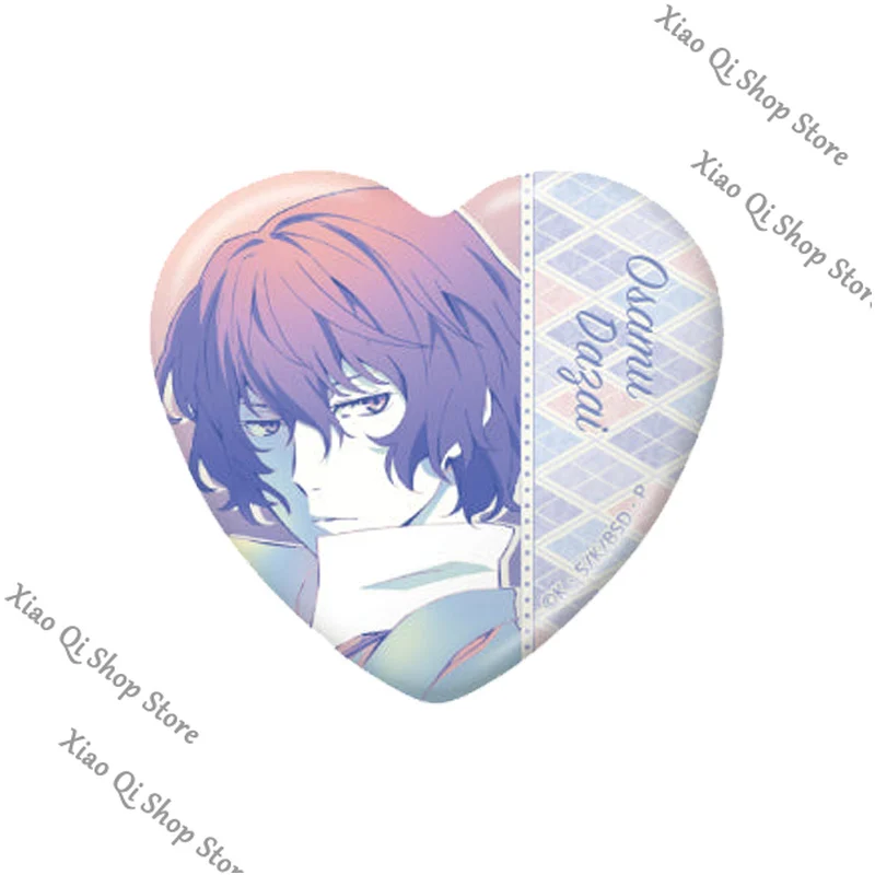 Значок из жести в форме сердца Bungo Stray Dogs Kunikida Doppo Edogawa Rampo, оригинальный четвертое издание, коллекционный подарок