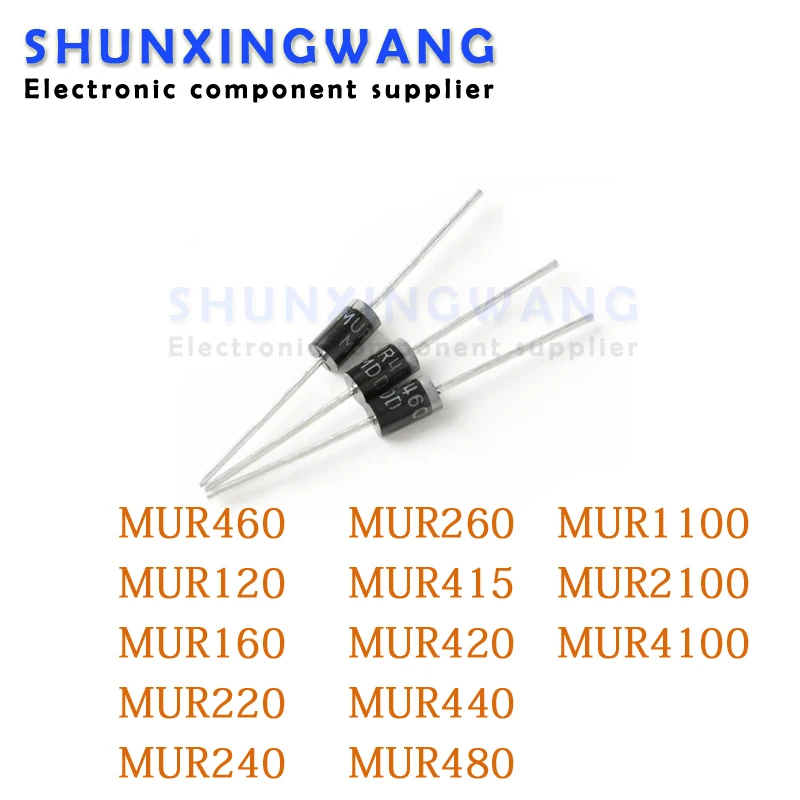 20pcs MUR460R DO-201 diode MUR460 MUR120 MUR160 MUR220 MUR240 MUR260 MUR415 MUR420 MUR440 MUR480 MUR1100 MUR2100 MUR4100 MUR2100