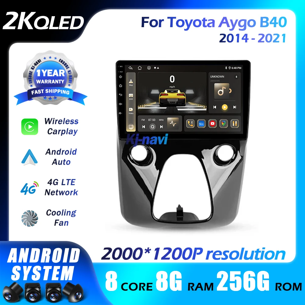 

Android 14 For Peugeot 108 For Toyota Aygo B40 2014-2021 Carplay Auto Car Radio Multimedia Video Player GPS 4G BT WiFi Head Unit