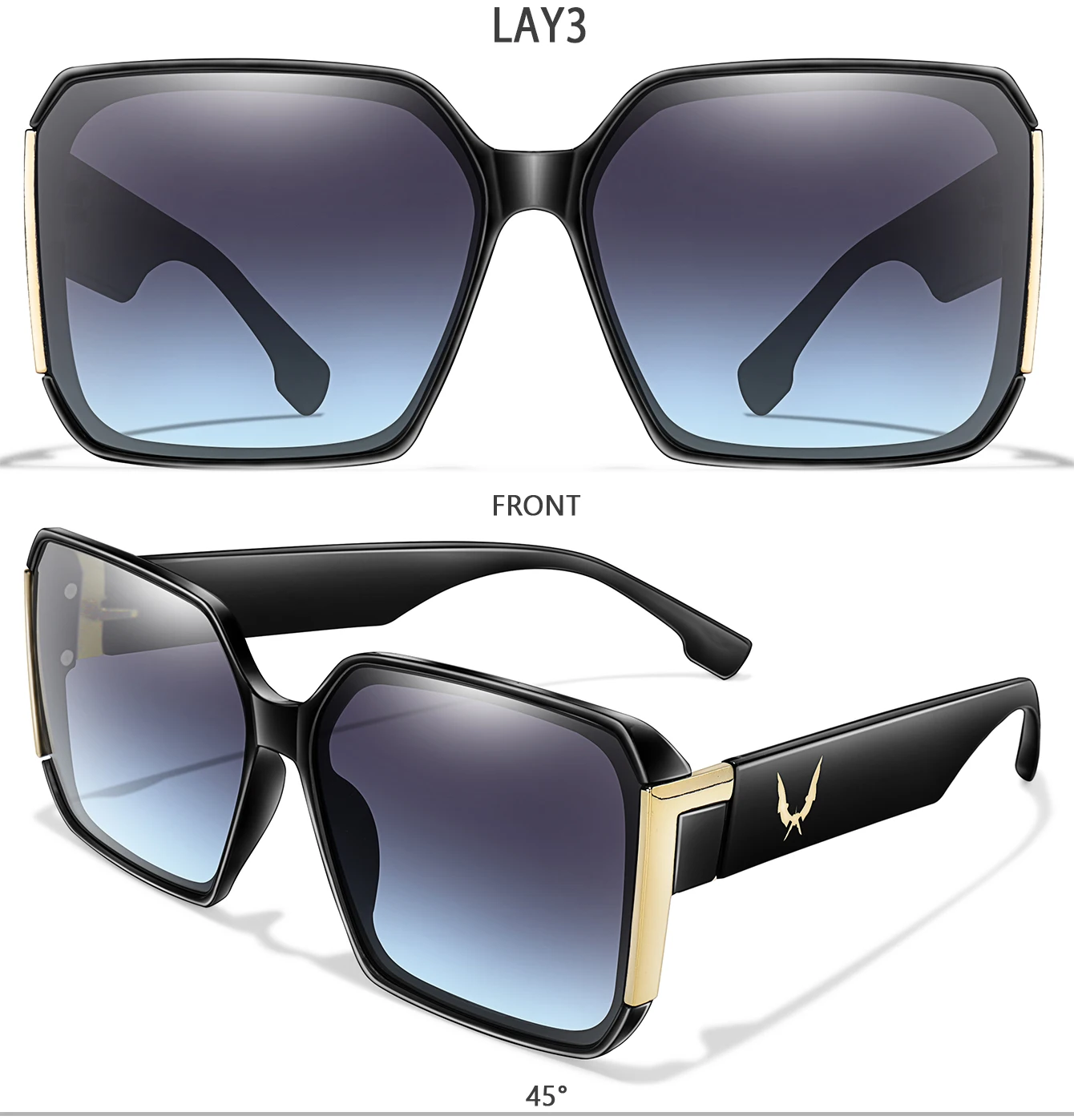 Luxuriöse Urlaubs-Sonnenbrillen für Damen und Herren, trendige quadratische Street-Shades mit UV-Schutz für Outdoor-Aktivitäten wie Wandern, Radfahren und Reisen. – Detail 6
