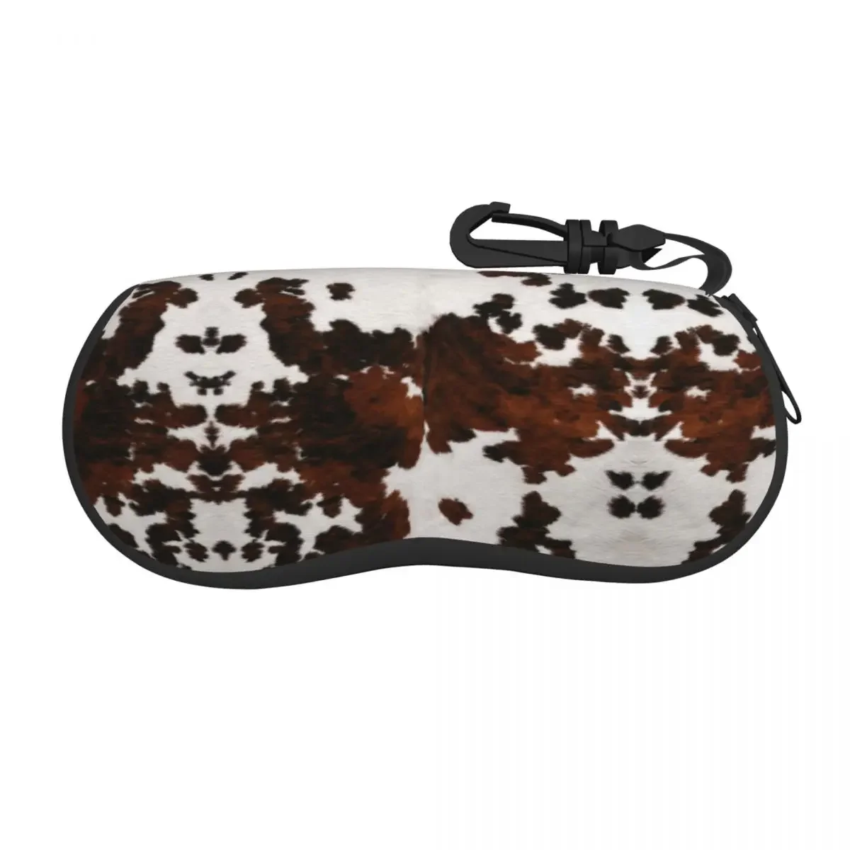 Faux Fur Modern Cowhide Texture Print Shell Glasses Case Animal Hide Skin Leather Eyeglasses Case Sunglasses Protector Box