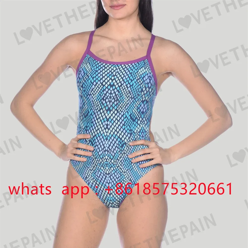 Women Swimsuit Pro Triathlon Back Sexy One-piece Suit Swimwear Functional Training Swimsuit Swimminggown Skeleton Printing 2026