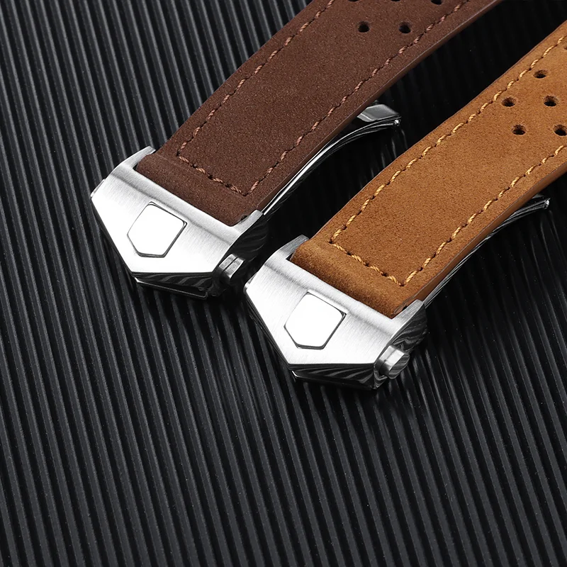 Matte Cow Leather Bracelet 20 22 24mm Wristbelt for Tag Heuer Carrera Monaco Series Universal Watch Straps Watchband for Rolex