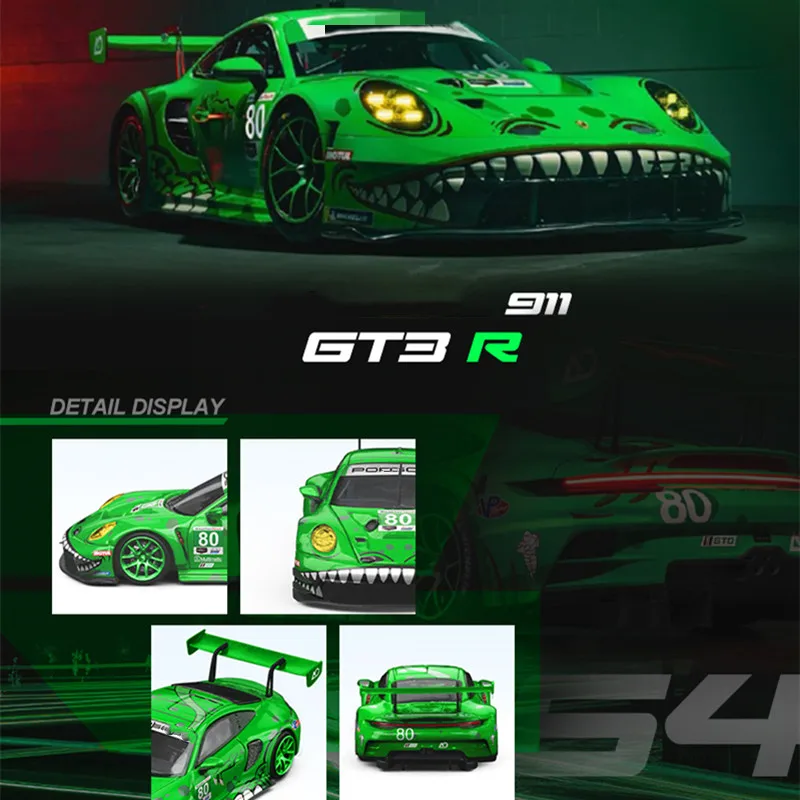 

STAR RACE 1:64 SR 911 GT3 розовый/зеленый тираннозавр, краска из сплава, модель автомобиля, ограниченный набор коллекций