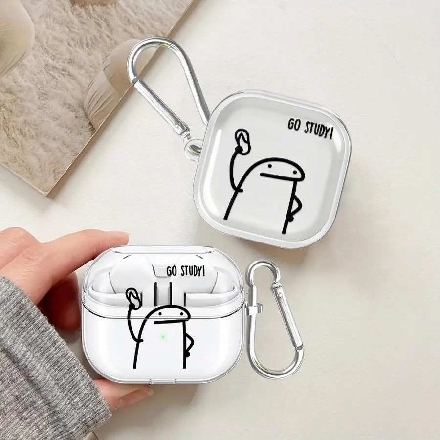 Cartoon Stick Figure Art Clear Earphone Cases Cover Case für Samsung Galaxy Buds Live 4Pro 2 3Pro 4 Pro 3 FE