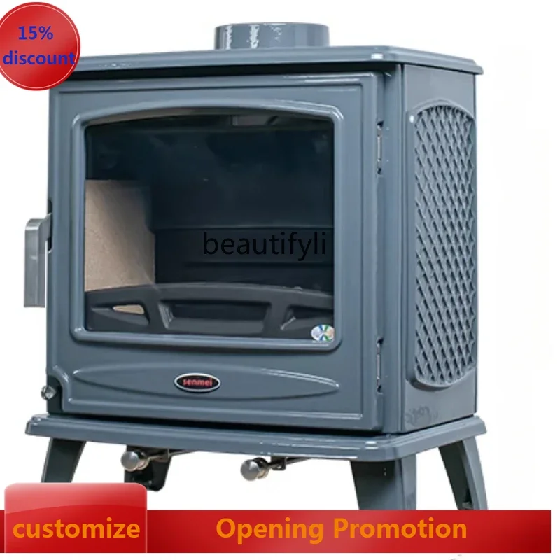 

European cast iron real fire fireplace for heating and fire B & B wide version cast iron small fireplace series