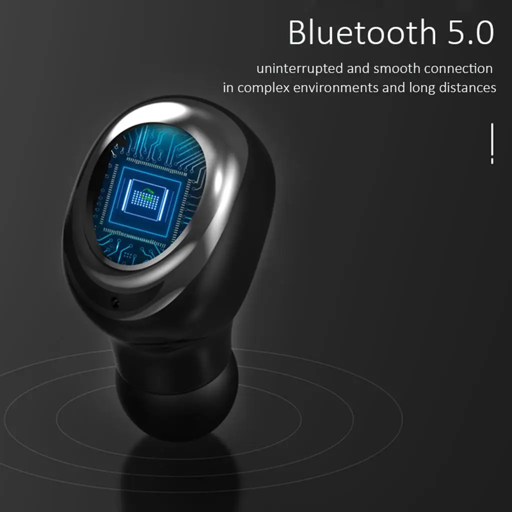 Bluetooth True Wireless Digital Display IPX5 Waterproof Headset