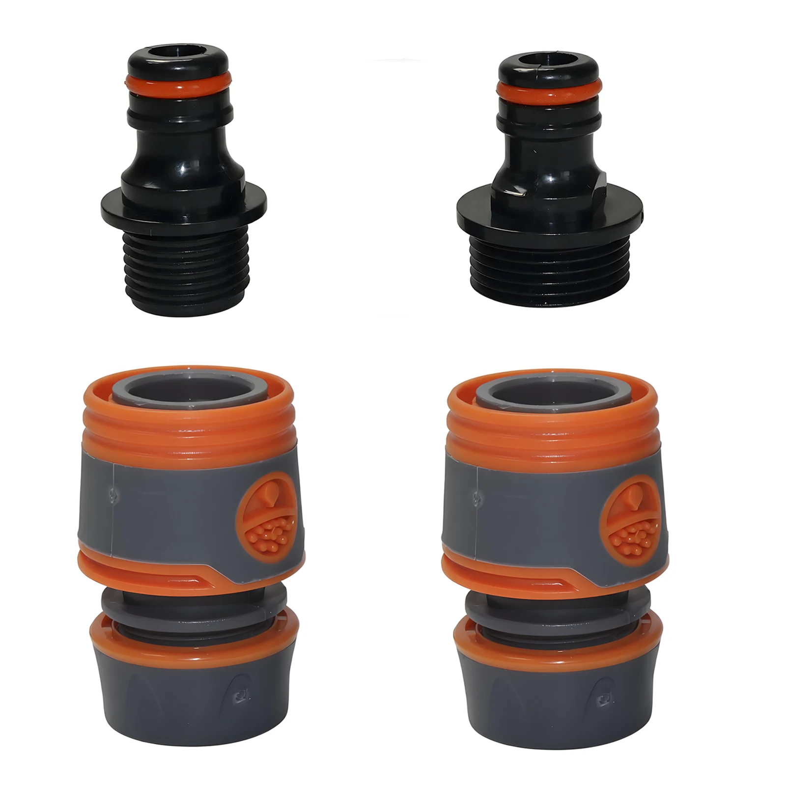 2-teiliges Gartenschlauch-Schnellkupplungs-Set 1/2" & 3/4" Wasserrohr-Adapter für Gartenbewässerung, Autowäsche & Außenbereichsbewässerung