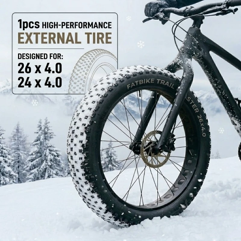 

1pc 26x4.0 24x4.0 Fat Bike Outer Tire Wide Bicycle Tires Replacement Beach Snow Cruiser Mountain Bike Thick Tyre Fatbike Part