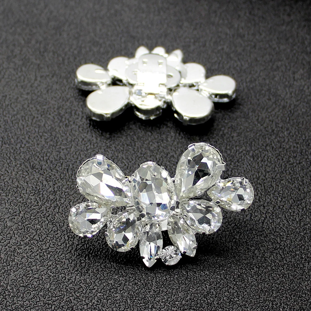

Shoe Clips Buckle Flower Rhinestone for Women Crystal Decoration Gem Buckles Silver Bride Durable Fashion-Forward Craftsmanship