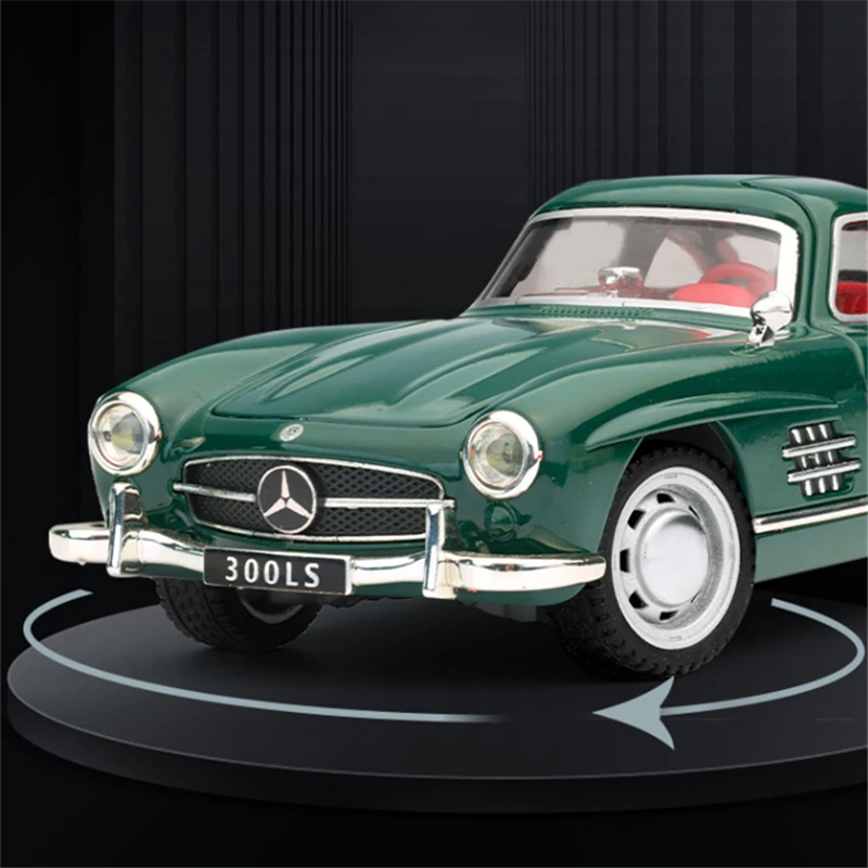 1:32 Benzs 300SL Alloy Car Model Diecasts Metal Classic Vehicles Car Model Simulation Sound Light Collection Childrens Toys Gift