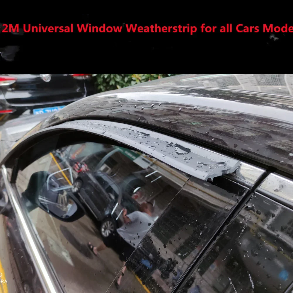 2M DIY Universal Window Weatherstrip for All Car Model Visor Rain Guard Vent Sun Shade Deflector Sunshade Truck Electric Vehicle