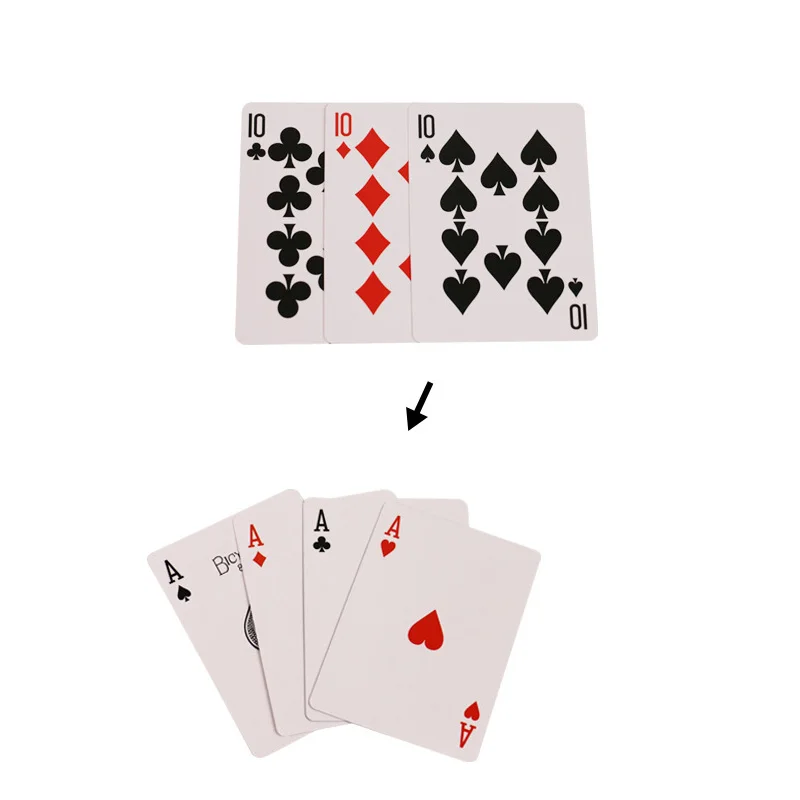 

Four Cards Illusion Cards Change Magic Tricks Close Up Magia Card Appearing Vanishing Magie Accessories Illusion Gimmick Props