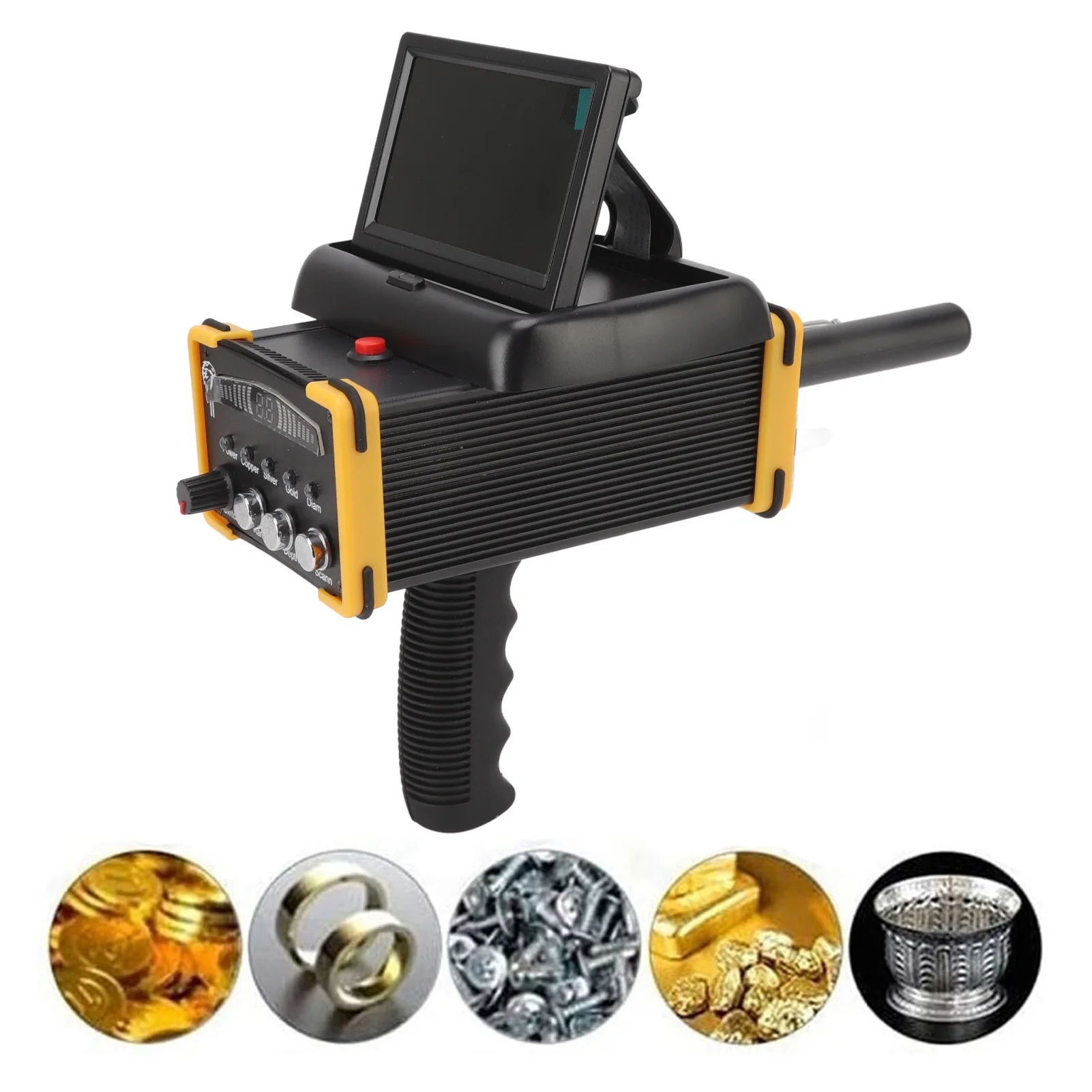 30m Deep Metal Detector Folding Screen Gold Finder Metal Scanner Device Search Range 1000m GR9000 100‑240V NEW