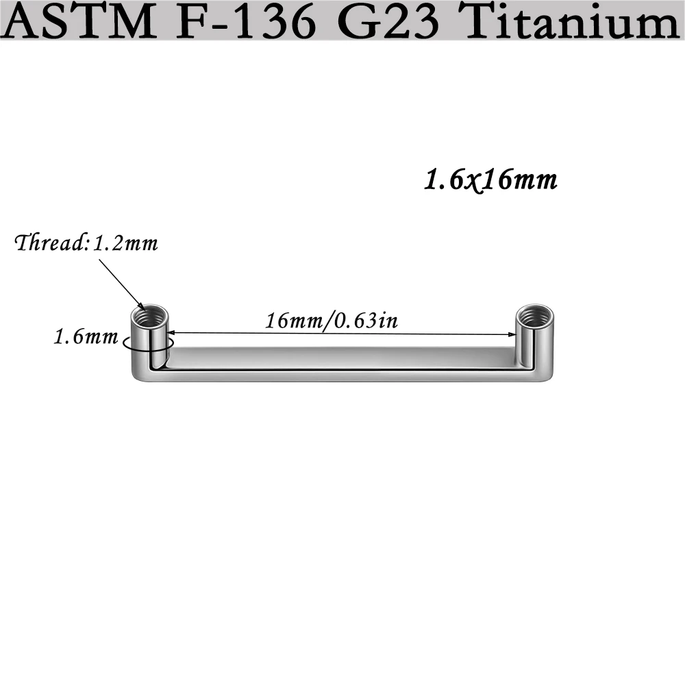 G23 Titanium Surface Piercing Double Threaded Dermal Anchor