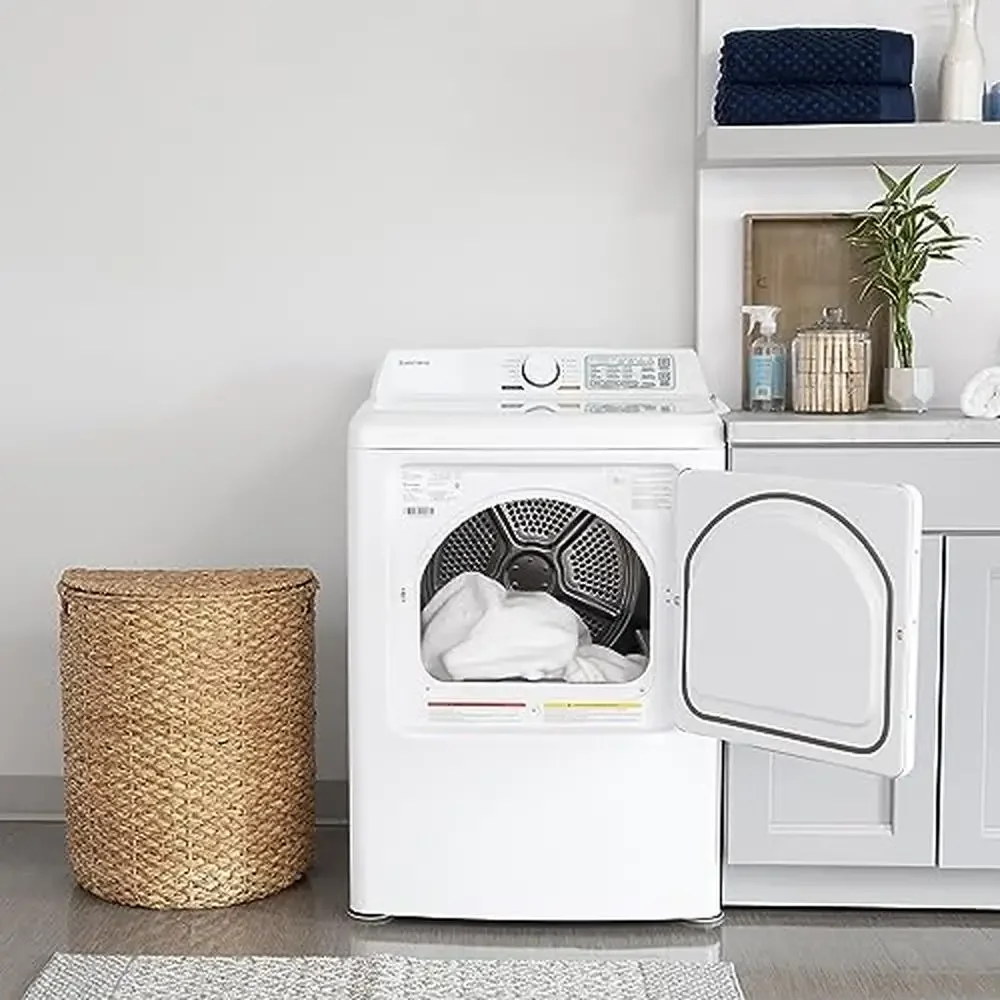 Electric Clothes Dryer 6.7-Cu.Ft White with 10 Auto Cycles and 4 Temp Settings