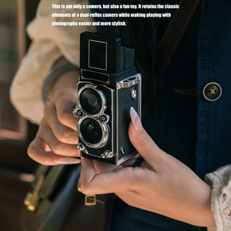 旅行に優しいミニデジタルカメラダブルレンズ12MP CMOSカメラアウトドアアドベンチャーのためのヴィンテージスタイル女性ガールギフト