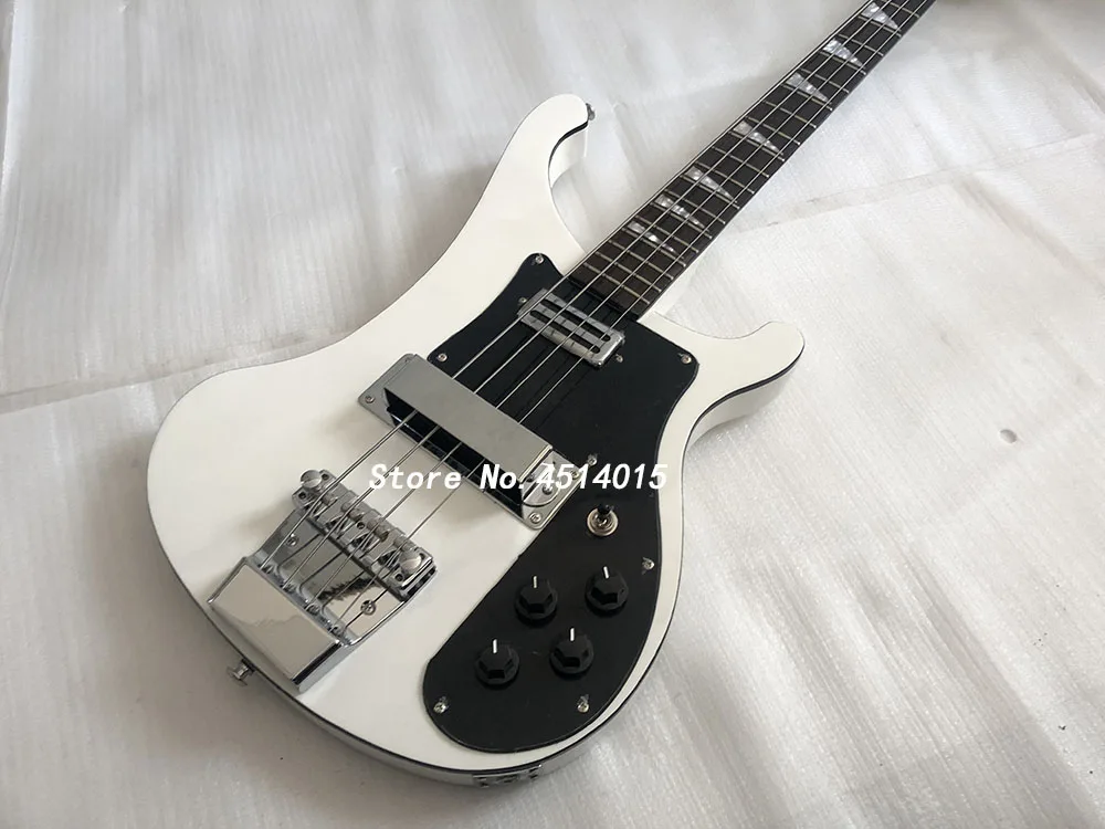 Electric Bass Guitar, 4 Strings,  white color，Rosewood Fingerboard,4003 bass guitar ,free shipping