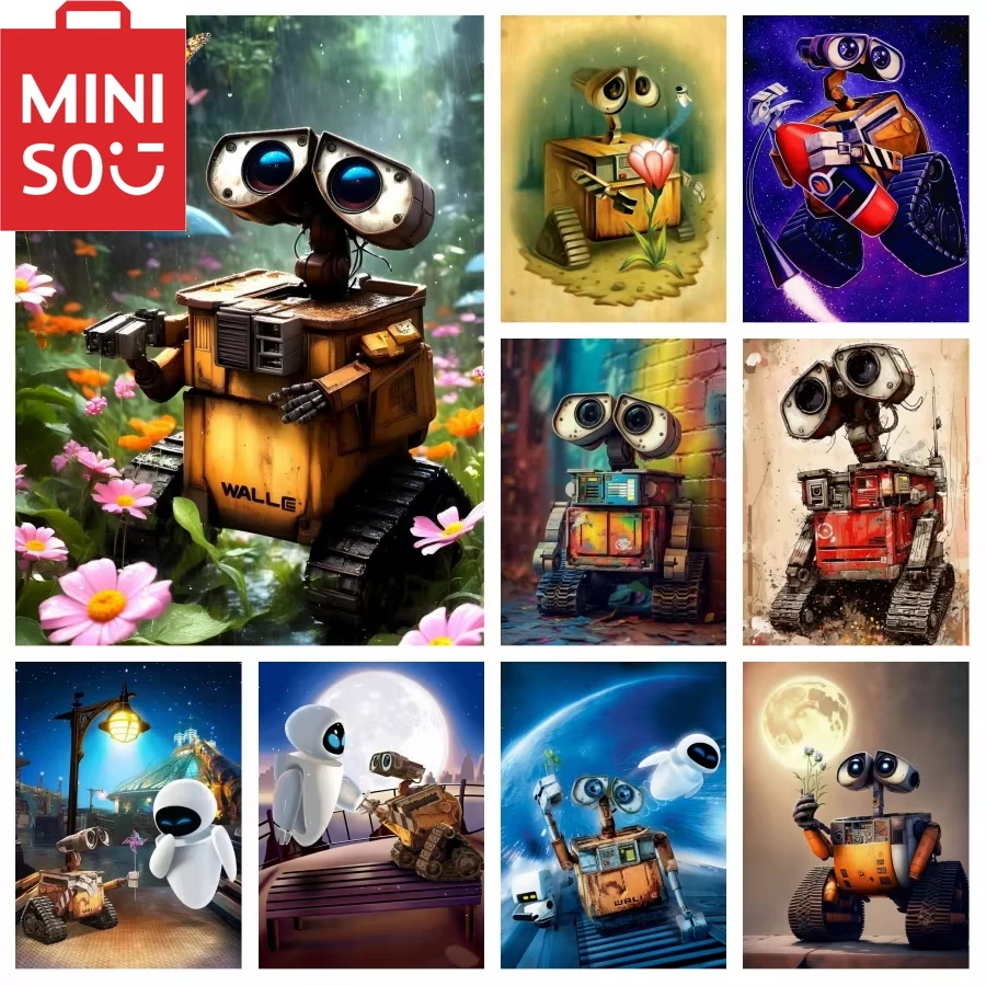

MINISO Disney Movie Wall E Robot Eve Diamond Art Painting Nette Space Cartoon Movie Вышивка крестиком Ручная работа Подарок Домашний декор