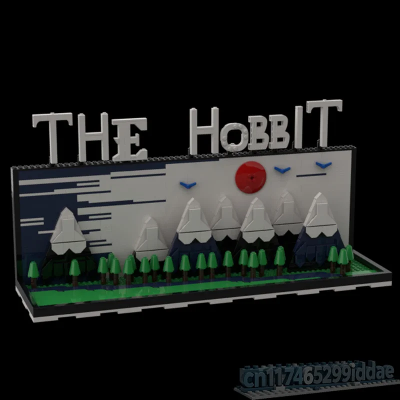 1001PCS The Hobbit Book Cover Fantasy Mountain Landscape MOC Creative Display Model Custom Puzzle DIY Assembly Toy Popular Gift