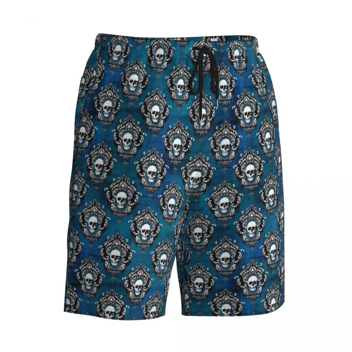 Maiôs gótico crânio board shorts verão hipster moderno vintage board calças curtas masculino impresso esportes respirável praia troncos