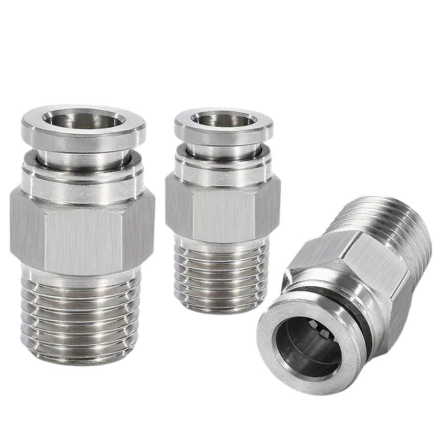 Stainless steel PC4/6/8/10/12-M5-01-02-03-04 high-temperature resistant hose and air pipe quick couplings