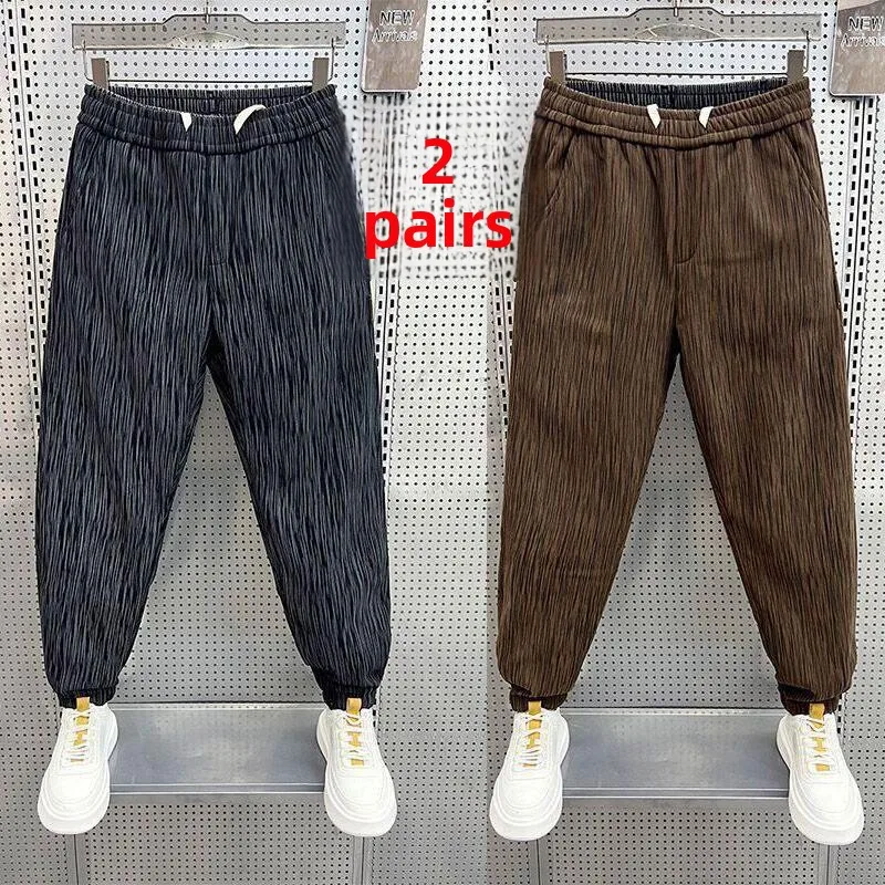 

Men's Quick Dry Casual Pants Spring Summer New Style Comfortable Loose Trousers for Working Breathable Polyester Fiber