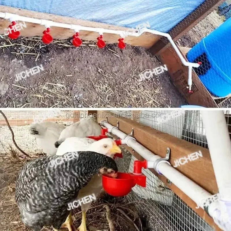 

HZ DIY Automatic Hanging Water Cup Backyard Chicken Water Dispenser Complete Set Of Pipeline Poultry Drinking Water System