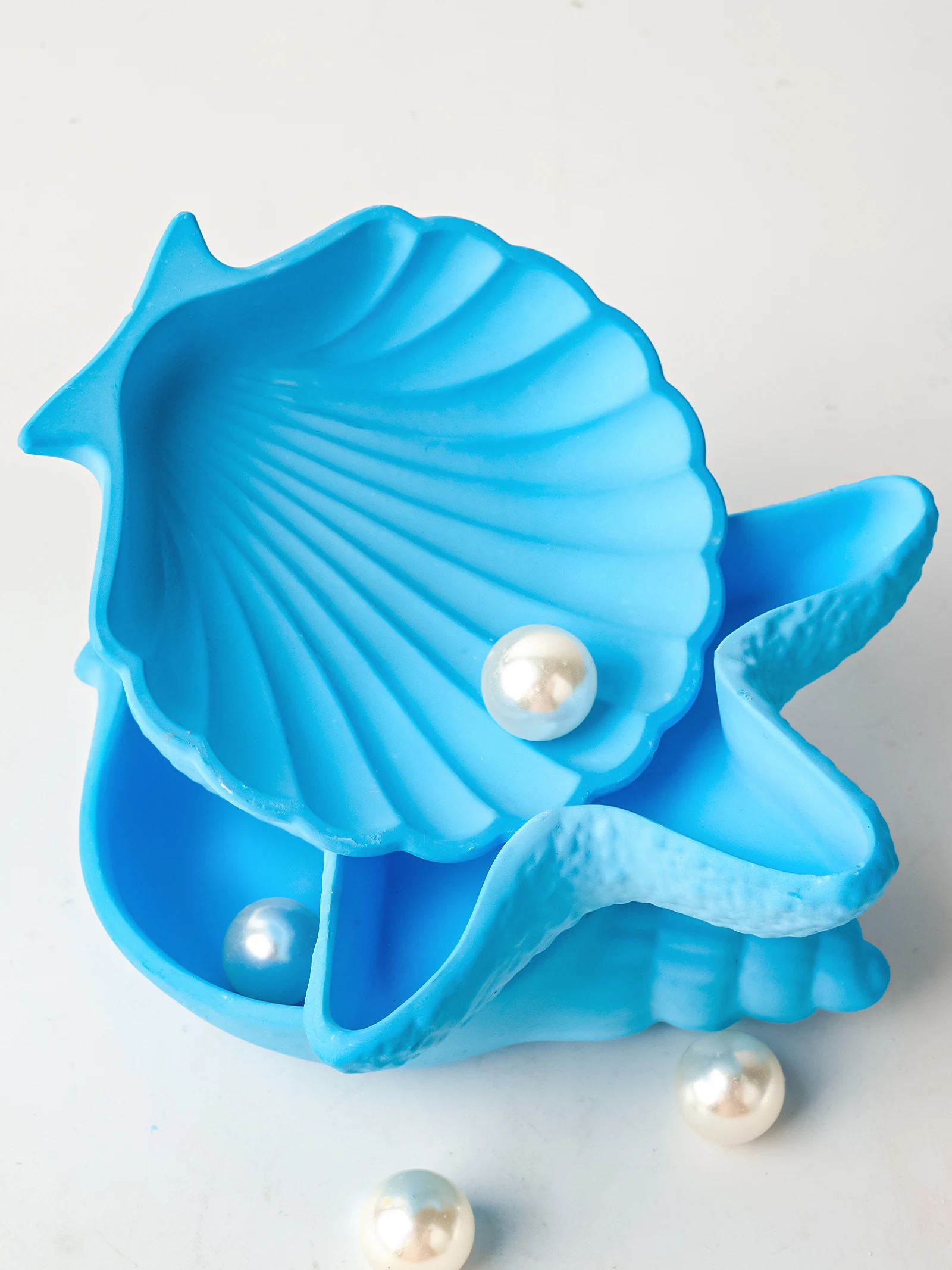 ถาดจัดเก็บเครื่องประดับ3D ทำจากซิลิโคนแม่พิมพ์เทียนรูปปลาดาวแผ่นยิปซั่มเรซินแบบทำมือการตกแต่งบ้านเครื่องประดับ