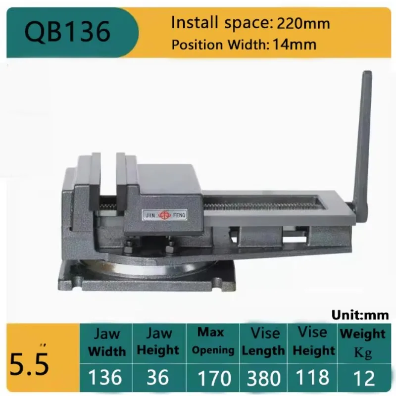 QB Series QB136 Bench Angle Vise Manual Gear Core Milling Machine