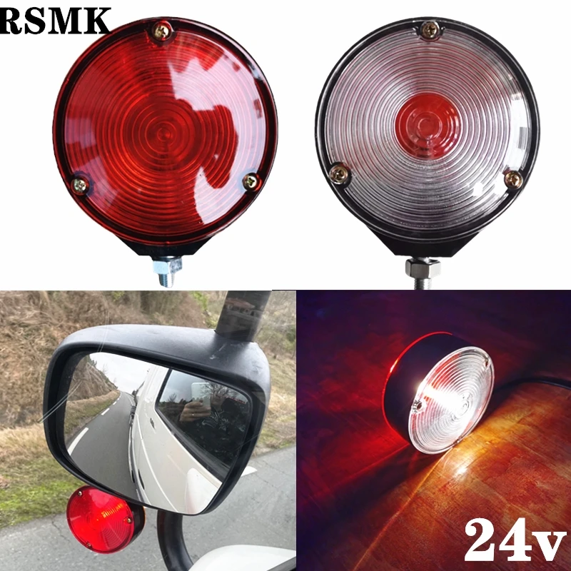 Trailer Truck Lorry Earring Red White Mirror Side Marker Lamp with bulbs 24V For Volvo Truck For Scania Truck For Benz truck E11