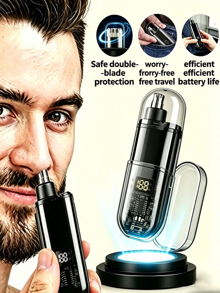 

Electric Nose Ear Hair Trimmer Portable Mini Shaver Men Facial Hair Remover Waterproof Clipper