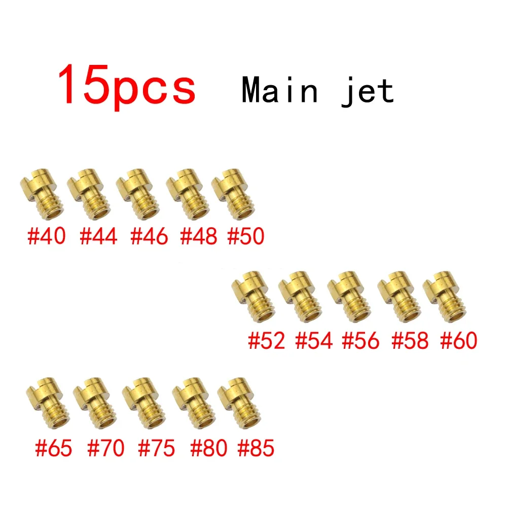 15PCS Main Jet For GY6 4mm 49cc/50cc/80cc/100cc CVK Carburetor Carb Scooter 139QMB/139QMA 78# - 98# Injectors Nozzle