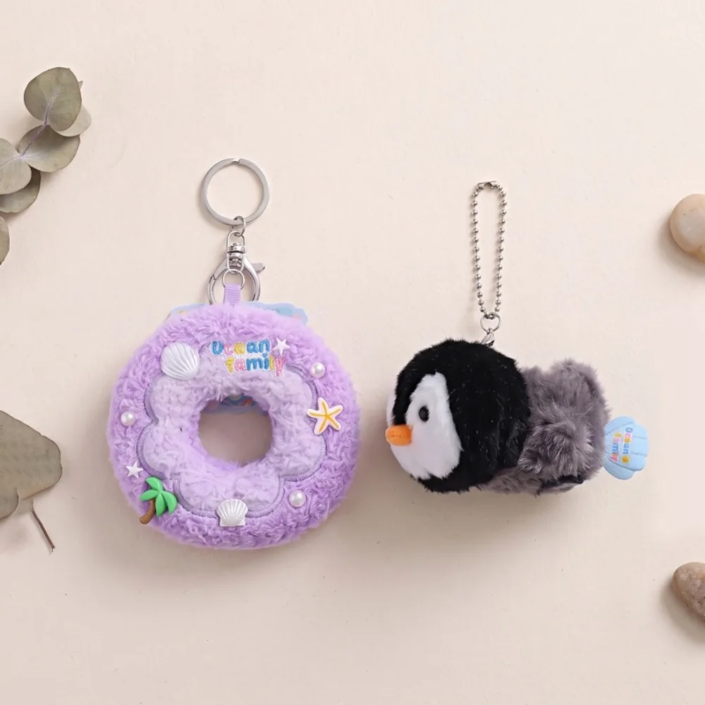 Soft Plush Plush Keychain Fluffy Short Plush Fabric Small and cute Marine Animal Plush Stuffed Doll Bag Pendant Holiday Gift