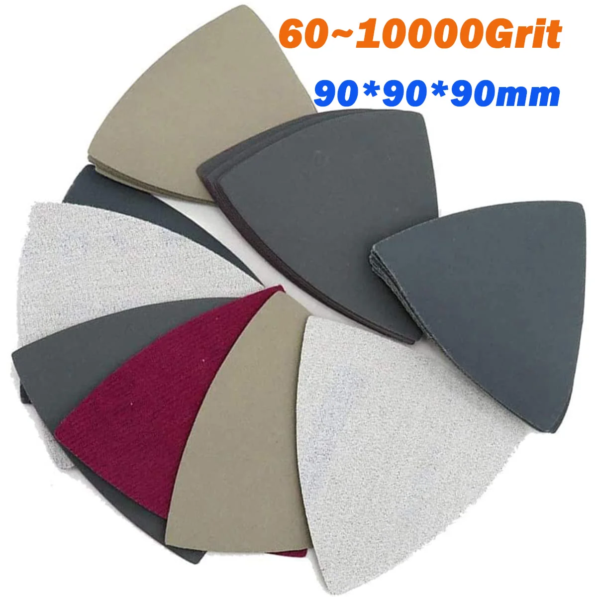 

Triangle Sanding Disc 90*90*90mm 60~10000Grit Hook And Loop Type Wet And Dry Sandpaper Pad For Detail Oscillating Sander Tools