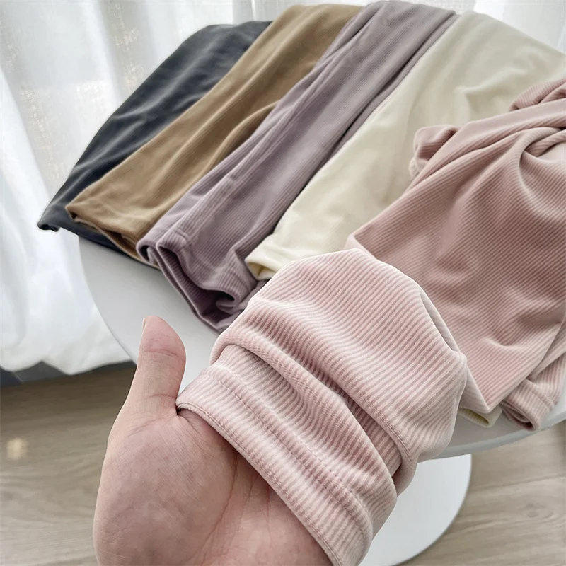 2024 primavera autunno velluto pantaloni larghi a gamba larga pantaloni Casual in velluto a coste da donna pantaloni dritti in vita elastica pantaloni retrò da donna