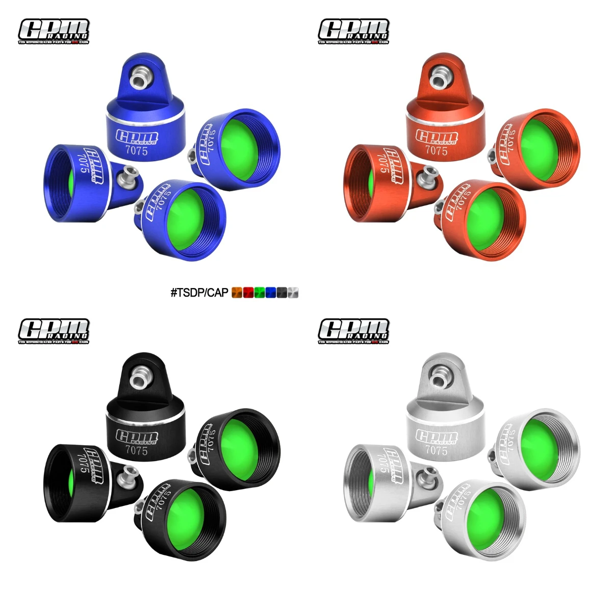 

7075 Alu Shock Caps For GPM & Orig Shock Absorbers TRAXXAS Maxx Slash Maxx 2.0 89086-4