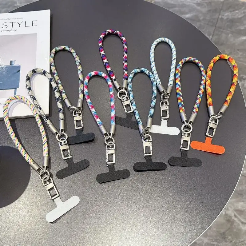 Portable Mobile Phone Hand Wrist Straps Nylon Colorful Anti-fall Lanyard With Gasket Detachable Cellphone Hanging Cord