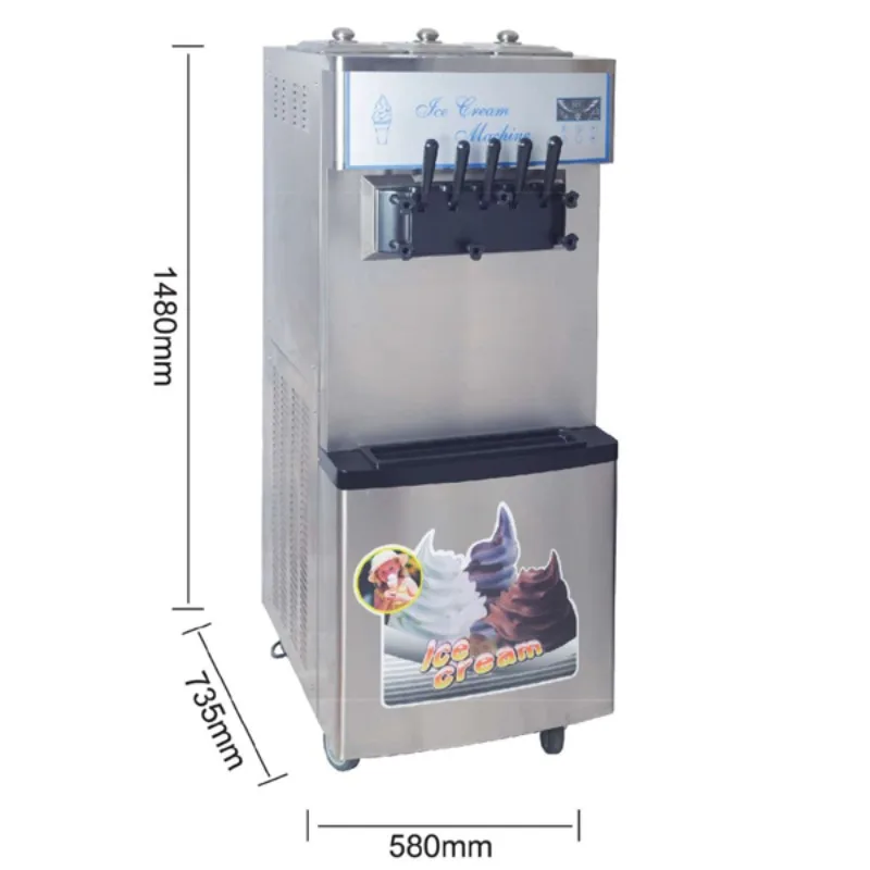 Máquina de helado suave automática comercial Maker Mix, 5 sabores, estilo italiano, para uso doméstico, con certificación ETL