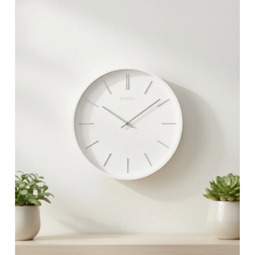 

Modern Wall Clock with 3D Numerals, Battery Powered, Ultra Sleek Design for Home Office Decor